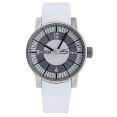 Швейцарские часы наручные мужские FORTIS 623.10.37 Si.02 на белом каучуковом ремешке, механика/автоподзавод