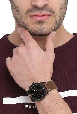 Часы наручные мужские FOSSIL FS5403 кварцевые, ремешок из кожи, США