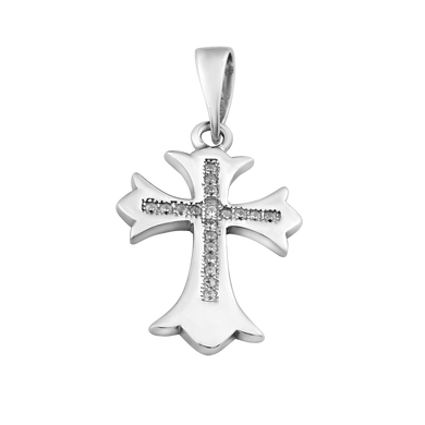 Срібний хрестик з камінням