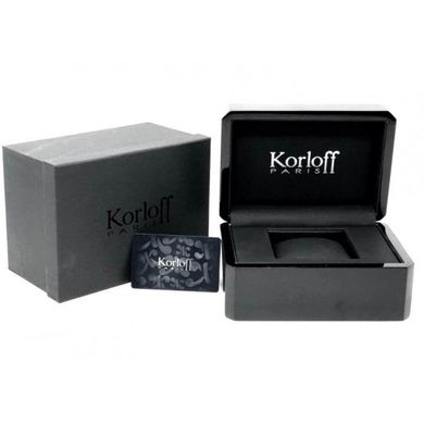 Часы наручные женские Korloff TKLP3VB кварцевые, с бриллиантами, белый перламутр, черный кожаный ремешок