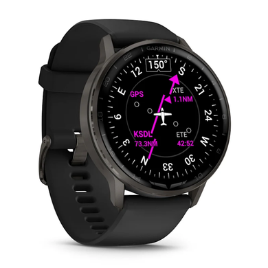Смарт-часы Garmin D2 Air X15 сланцевые с черным силиконовым ремешком