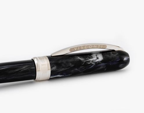 Ручка пір'яна Visconti 48208DA10BKF Rembrandt Black Steel FP