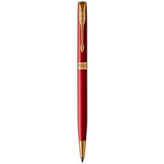 Ручка шариковая Parker SONNET 17 Slim Intense Red GT BP 86 231 тонкая, красная с позолотой