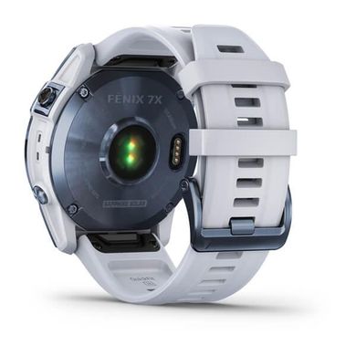 Смарт-годинник Garmin Fenix 7X Sapphire Solar титановий DLC кольору синій мінерал з білим ремінцем