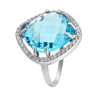 Серебряное кольцо с крупным камнем 17