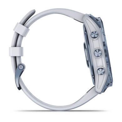 Смарт-годинник Garmin Fenix 7X Sapphire Solar титановий DLC кольору синій мінерал з білим ремінцем