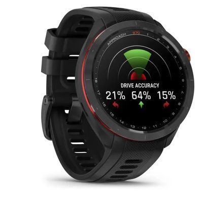 Смарт-годинник Garmin Approach S70 (47 мм) з чорним керамічним безелем та чорним ремінцем