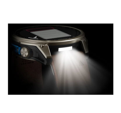 Смарт-часы Garmin D2 Mach 2 (47 мм) титановые с коричневым кожаным ремешком Oxford