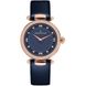 Часы наручные женские Claude Bernard 20509 37RC BUIR, кварцевые, с розовым покрытием PVD, синий ремешок 1