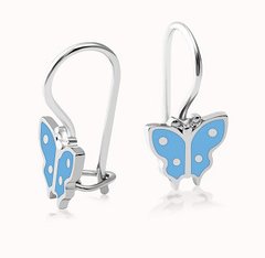 Срібні сережки Метелики з емаллю