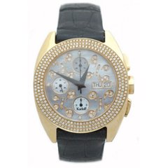 Часы-хронограф наручные женские Korloff HKKUC1 из желтого золота, 52 бриллианта, ремешок из кожи аллигатора