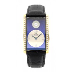 Часы наручные женские Bunz 67020380/040 кварцевые, золотые с бриллиантами, ремешок из кожи аллигатора