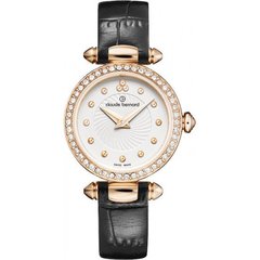 Часы наручные женские Claude Bernard 20209 37RP AIR, кварцевые, с кристаллами Swarovski, кожаный ремешок