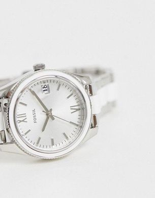 Часы наручные женские FOSSIL ES4590 кварцевые, на браслете, серебристые, США