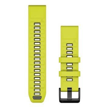Ремінець Garmin QuickFit 22, Amp Yellow/Graphite силіконовий для смарт-годинників Fenix 8, Instinct, Forerunner 965, Quatix 7