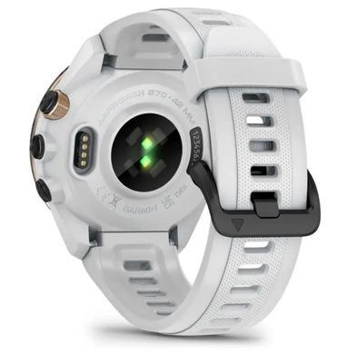 Смарт-часы Garmin Approach S70 (42 мм) с черным керамическим безелем и белым ремешком