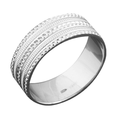 Серебряное обручальное кольцо 16