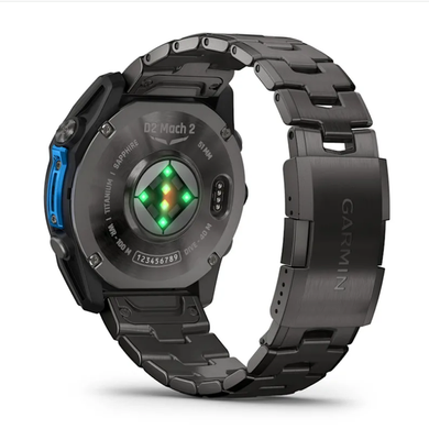 Смарт-годинник Garmin D2 Mach 2 (51 мм) титановий Carbon Gray DLC із вентильованим титановим браслетом