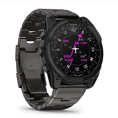 Смарт-годинник Garmin D2 Mach 2 (51 мм) титановий Carbon Gray DLC із вентильованим титановим браслетом