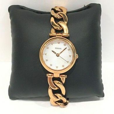 Часы наручные женские FOSSIL ES3392 кварцевые, на браслете, цвет розового золота, США, УЦЕНКА