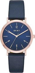 Часы наручные женские DKNY NY2614 кварцевые, с арабскими цифрами, синий ремешок, США
