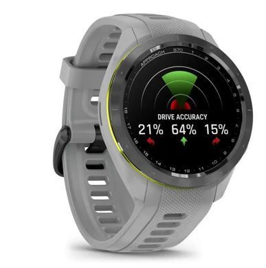 Смарт-часы Garmin Approach S70 (42 мм) с черным керамическим безелем и серым ремешком