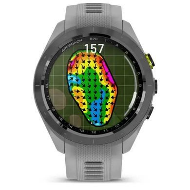 Смарт-часы Garmin Approach S70 (42 мм) с черным керамическим безелем и серым ремешком