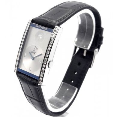 Часы наручные женские Bunz 37020391/040 кварцевые, стальной корпус с бриллиантами, ремешок из кожи аллигатора