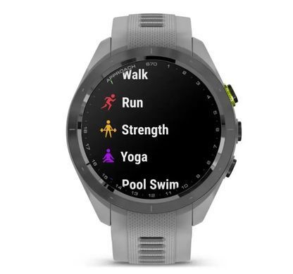Смарт-часы Garmin Approach S70 (42 мм) с черным керамическим безелем и серым ремешком