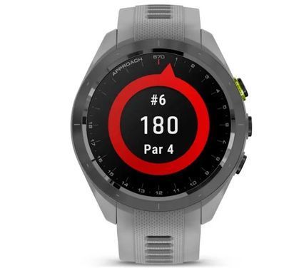 Смарт-часы Garmin Approach S70 (42 мм) с черным керамическим безелем и серым ремешком