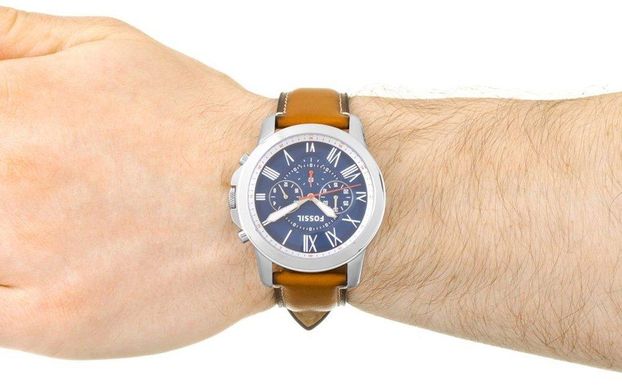 Часы наручные мужские FOSSIL FS5210 кварцевые, ремешок из кожи, США