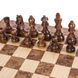 SW4234J Manopoulos Walnut Burl Chessboard 34cm with Staunton wooden Chessmen 6.5cm 6