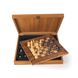 SW4234J Manopoulos Walnut Burl Chessboard 34cm with Staunton wooden Chessmen 6.5 cm 3