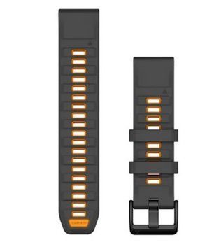 Ремінець Garmin QuickFit 22 Graphite/Spark Orange для смарт-годинників Fenix 7/8, Instinct, MARQ