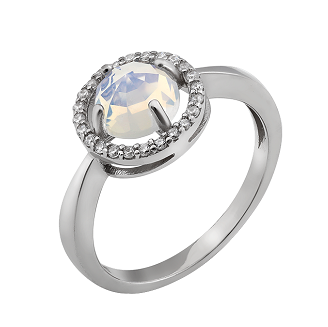 Серебряное кольцо с круглым камнем