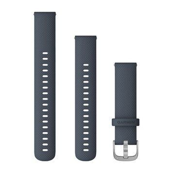 Ремешок Garmin 18 мм для часов Venu, V&iacute;voactive, Forerunner, синий гранит с серебристой фурнитурой