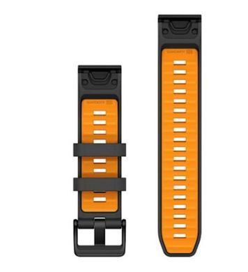 Ремінець Garmin QuickFit 22 Graphite/Spark Orange для смарт-годинників Fenix 7/8, Instinct, MARQ