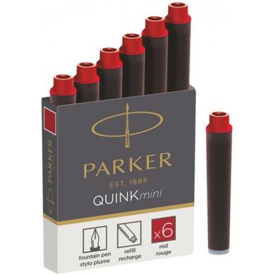 Картриджі для ручок Parker Quink Mini /6шт. крас. 11 510R