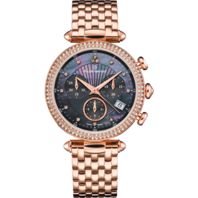 Часы наручные женские Claude Bernard 10230 37RM NANR, кварц, перламутровый циферблат, Swarovski, покрытие PVD
