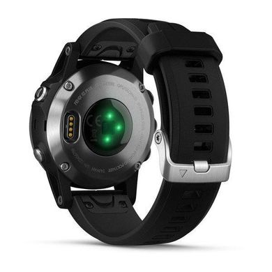 Смарт-годинник Garmin Fenix 5S Plus Silver Black з чорним ремінцем