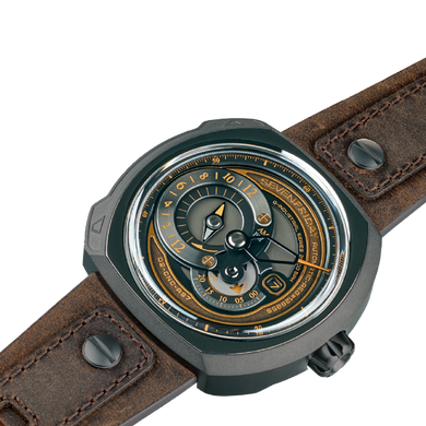 Часы наручные мужские SEVENFRIDAY SF-Q2/03 с автоподзаводом, Швейцария ("Чух-чух" – дизайн на тему паровозов)