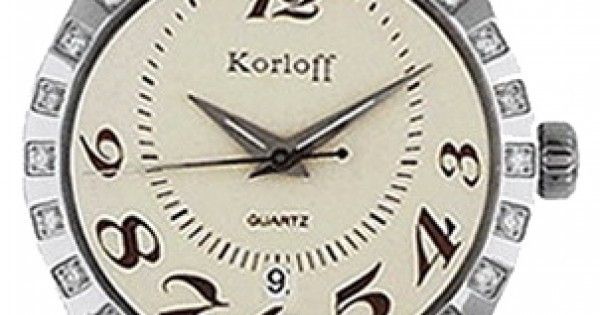 Годинники наручні Korloff CQK42/3BC кварцові, 24 діаманта, коричневий шкіряний ремінець, унісекс
