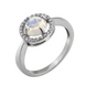 Серебряное кольцо с круглым камнем 2