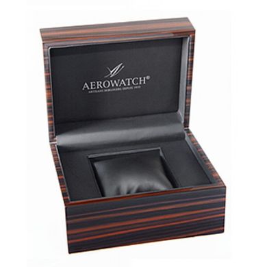 Часы наручные мужские Aerowatch 50931 AA07, механика (скелетон), черный кожаный ремешок с рисунком "крокодил"