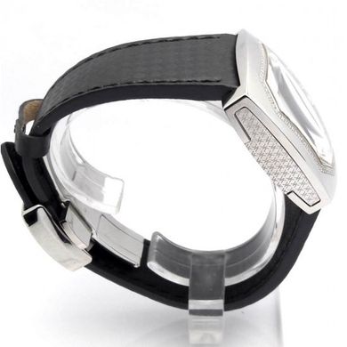 Часы наручные женские Korloff TKCD7FG, кварцевый хронограф с бриллиантами, серый кожаный ремешок