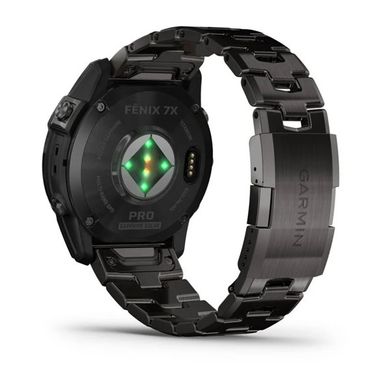 Смарт-годинник Garmin Fenix 7X Pro - Sapphire Solar Edition - темно-сірий титан DLC Carbon з титановим браслетом