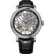 Часы наручные мужские Aerowatch 50931 AA07, механика (скелетон), черный кожаный ремешок с рисунком "крокодил" 1