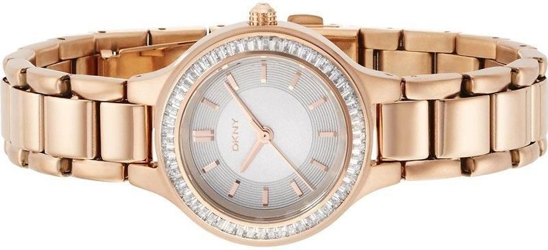 Часы наручные женские DKNY NY2393 кварцевые, на браслете, цвет розового золота, США