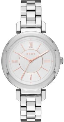 Часы наручные женские DKNY NY2582 кварцевые, стрелки с подсветкой, серебристые, США