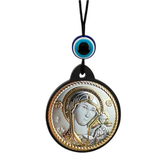 Брелок икона Казанская Богоматерь серебряная с позолотой